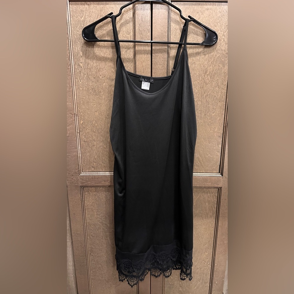 VENUS Classic Black Slip Dress